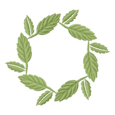 Leaf wreath embroidery design showcasing intricate floral motifs for creative stitching projects.