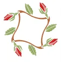 Rose wreath embroidery design featuring delicate floral motifs, perfect for embellishing home textiles and apparel.
