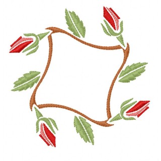 Rose wreath embroidery design - Embroidery Design