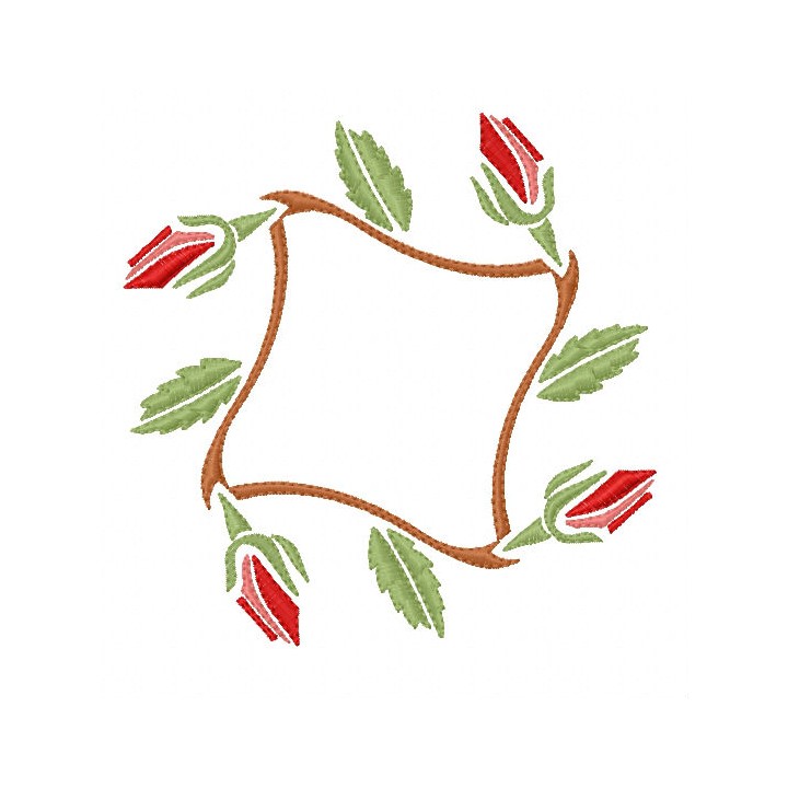Rose wreath embroidery design - Embroidery Design