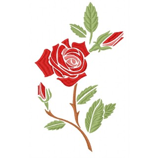Red rose 3 embroidery design - Embroidery Design