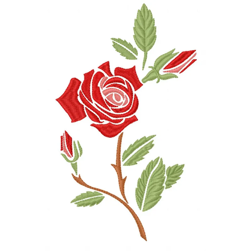 Preview of the Red Rose 3 embroidery design, showcasing a beautiful floral motif for stitching on various fabrics.