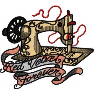 Red velvet forever embroidery design - Embroidery Design