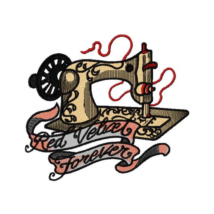 Red velvet forever embroidery design - Embroidery Design
