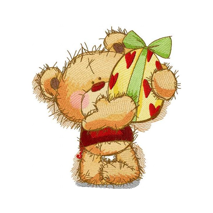 Teddy Bear Easter egg 4 embroidery design - Embroidery Design