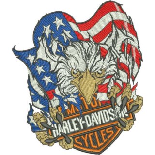 Harley Davidson Patriotic embroidery design - Embroidery Design