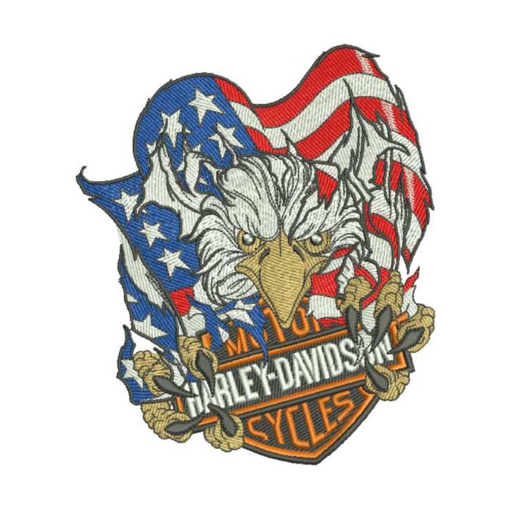 Harley Davidson Patriotic embroidery design - Embroidery Design