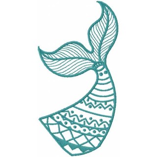 Fish tale one color embroidery design - Embroidery Design