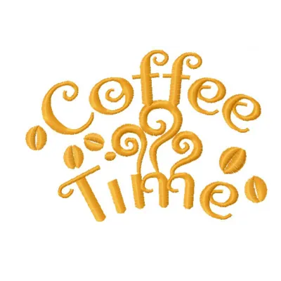 Preview of Coffee time 5 embroidery design featuring a whimsical coffee cup motif, perfect for tote bags and hoodies.