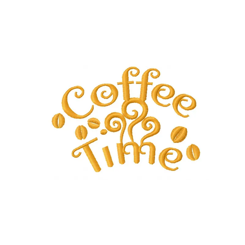 Preview of Coffee time 5 embroidery design featuring a whimsical coffee cup motif, perfect for tote bags and hoodies.