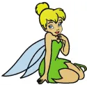 Tinkerbell look embroidery design featuring a whimsical fairy motif, ideal for embellishing apparel and accessories.