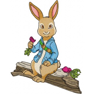 Bunny with radish 4 embroidery design - Embroidery Design