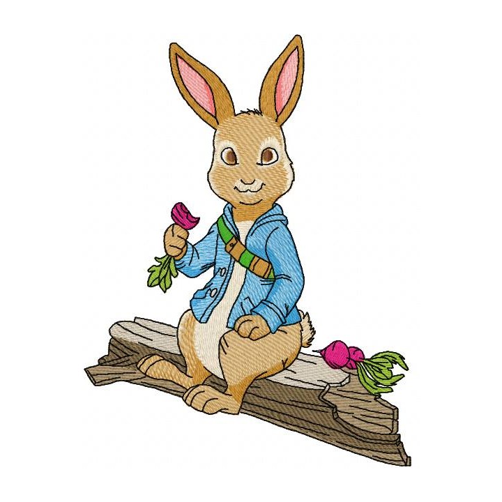 Bunny with radish 4 embroidery design - Embroidery Design