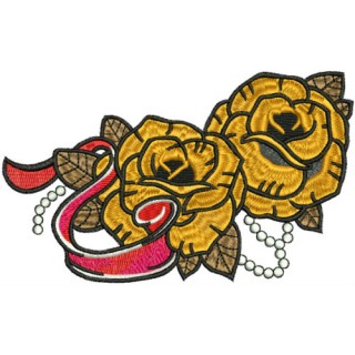 Yellow roses embroidery design - Embroidery Design