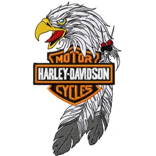Harley Davidson eagle logo embroidery design - Embroidery Design