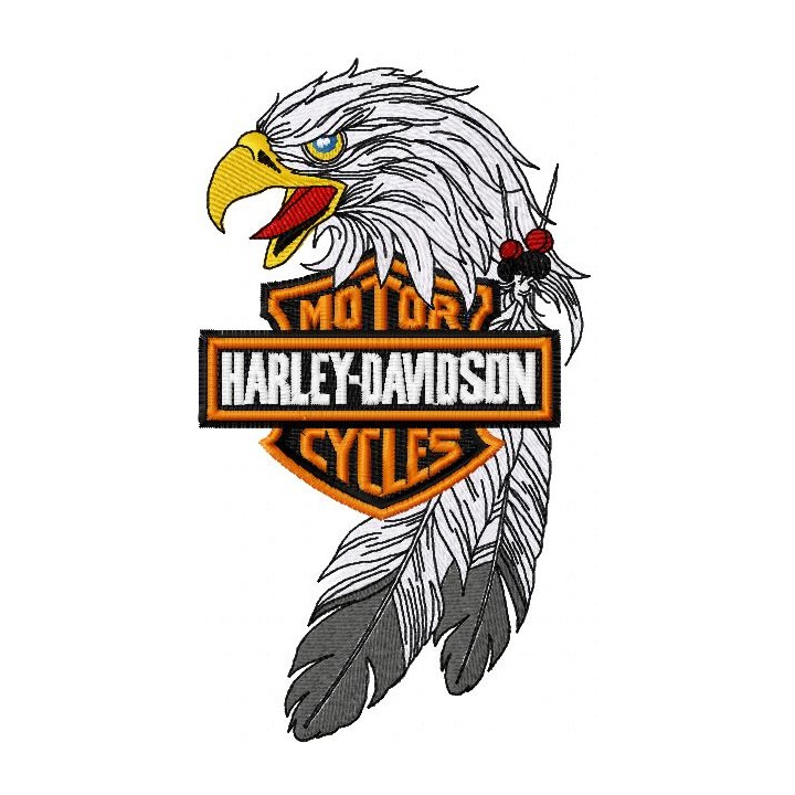 Harley Davidson eagle logo embroidery design - Embroidery Design
