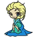 Elsa Frozen chibi 2 embroidery design showcasing a whimsical character for creative stitching projects.