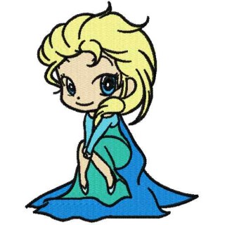 Elsa Frozen chibi 2 embroidery design - Embroidery Design
