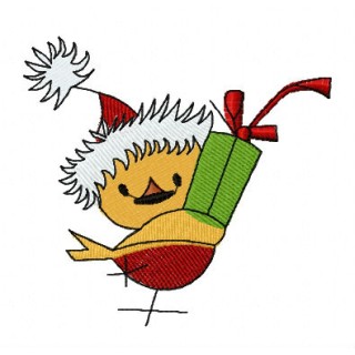 Christmas chicken embroidery design - Embroidery Design