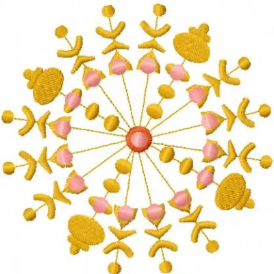 Gold decoration embroidery design showcasing intricate details for FSL and decorative projects.