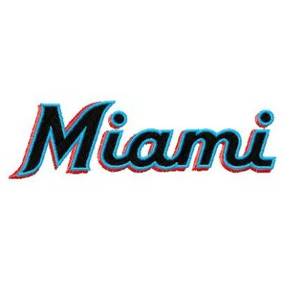 Miami Marlins 2019 small logo embroidery design showcasing the team's emblem for creative stitching projects.