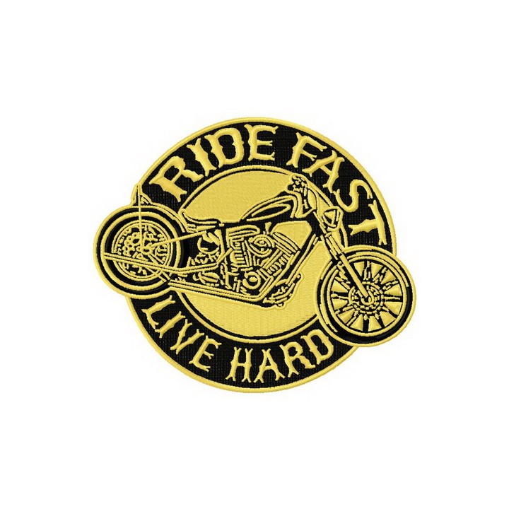 Ride fast. Live hard embroidery design - Embroidery Design