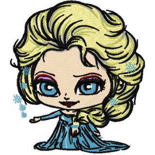 Elsa Chibi embroidery design - Embroidery Design