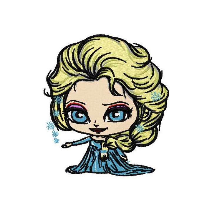 Elsa Chibi embroidery design - Embroidery Design