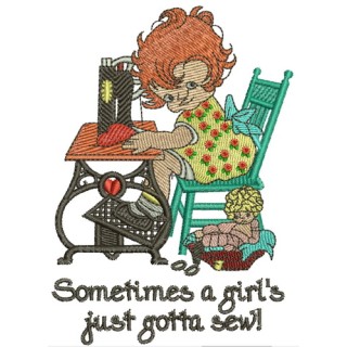 Sometimes a girl's just gotta sew embroidery design - Embroidery Design