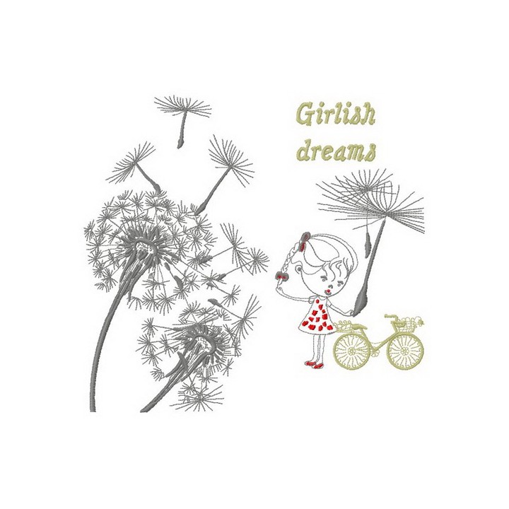 Girlish dreams embroidery design - Embroidery Design