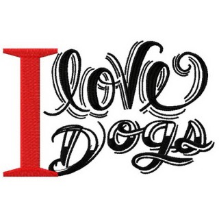 I love dogs embroidery design - Embroidery Design