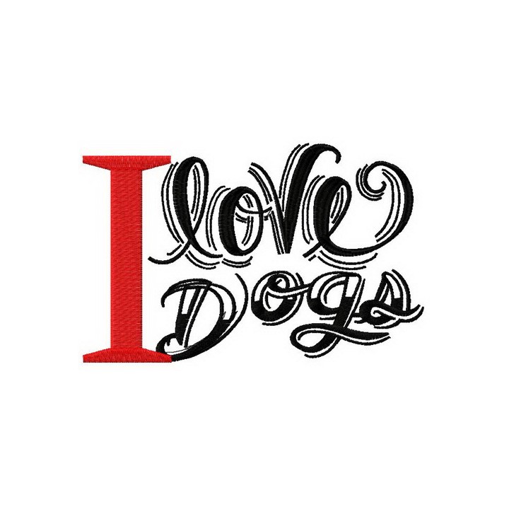 I love dogs embroidery design - Embroidery Design