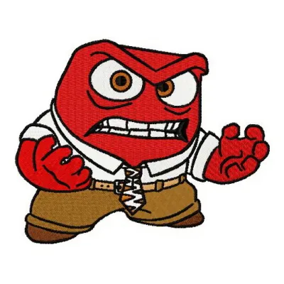 Preview of Anger 2 embroidery design from Inside Out, showcasing vibrant colors and dynamic stitching patterns.