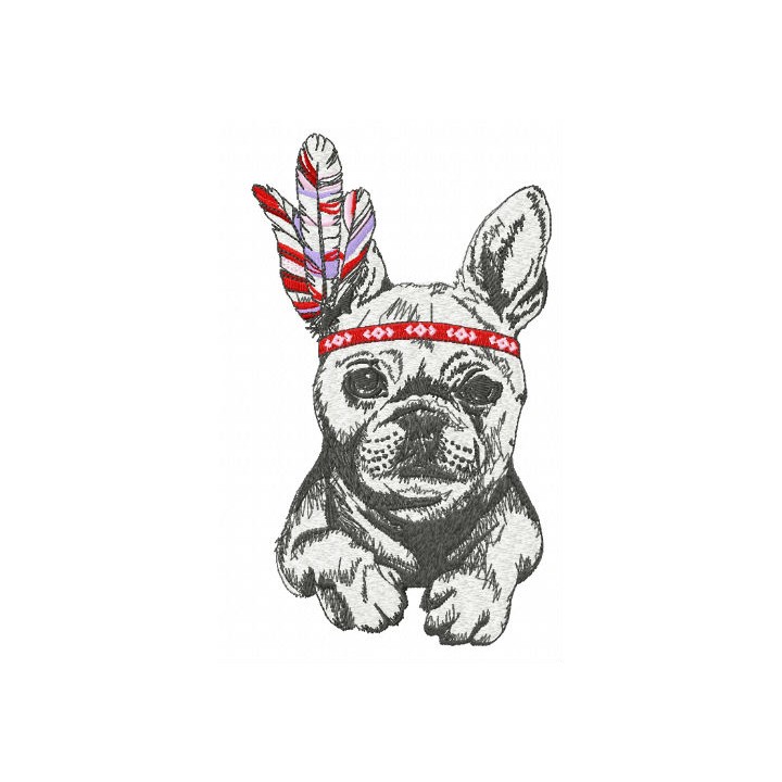 French bulldog 2 embroidery design - Embroidery Design