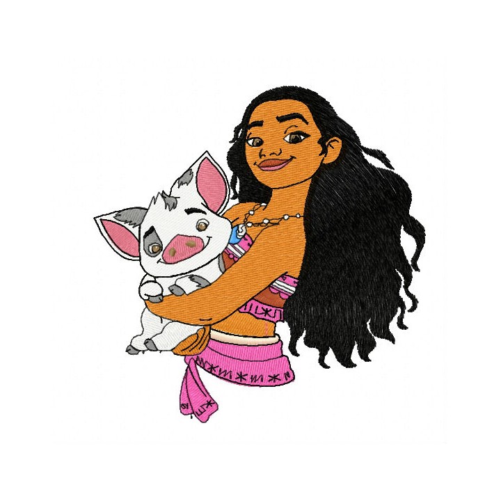 Moana and Pua 4 embroidery design - Embroidery Design