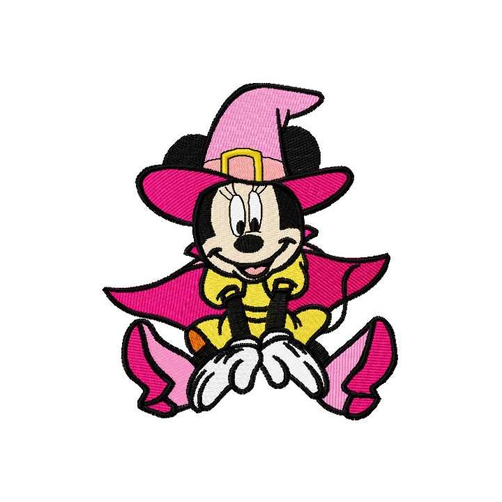 Minnie Mouse witch costume embroidery design - Embroidery Design