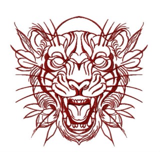 Tribal tiger 4 embroidery design - Embroidery Design