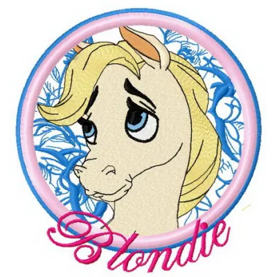 Blondie 2 embroidery design featuring a charming palace pet, perfect for embellishing bags and clothing.