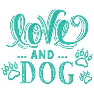 Love and dog embroidery design - Embroidery Design