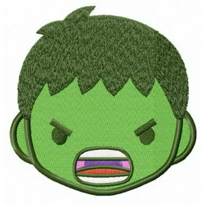 Kid Hulk embroidery design showcasing a playful superhero motif, perfect for stitching on t-shirts and baby onesies.