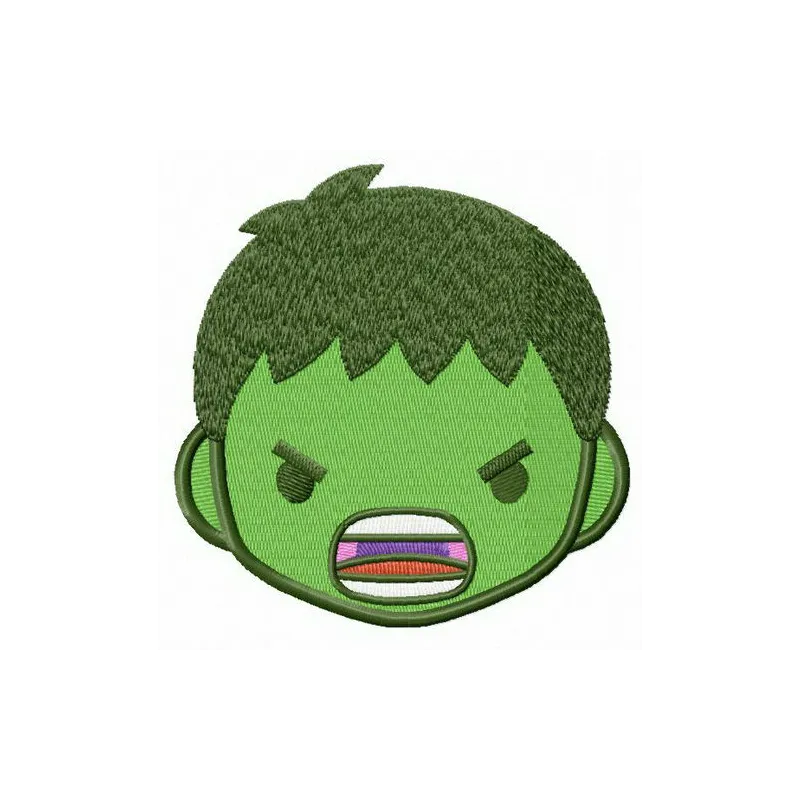 Kid Hulk embroidery design showcasing a playful superhero motif, perfect for stitching on t-shirts and baby onesies.