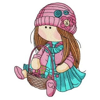 Doll knitting embroidery design - Embroidery Design