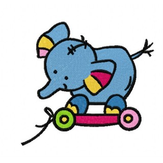 Elephant toy embroidery design - Embroidery Design