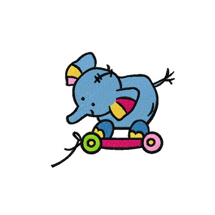 Elephant toy embroidery design - Embroidery Design