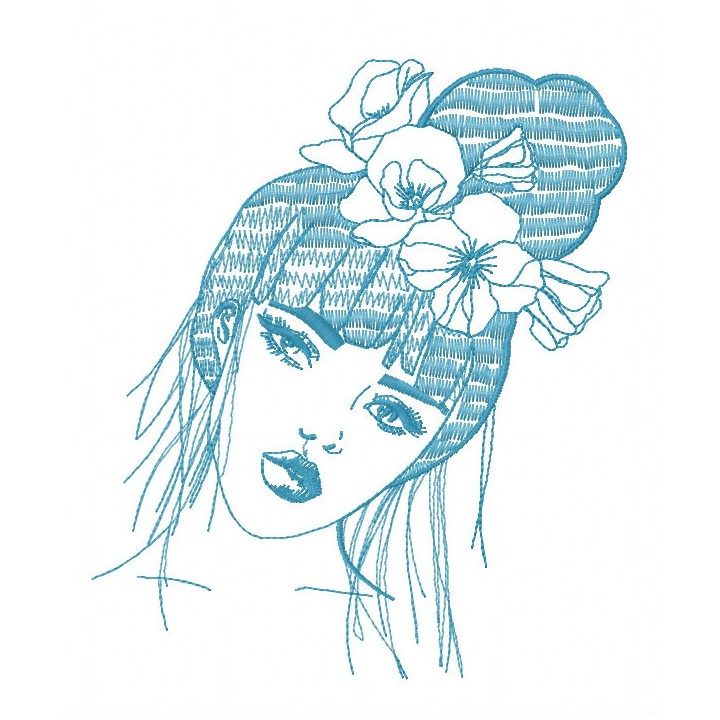 Detached girl 2 embroidery design - Embroidery Design