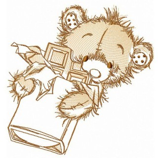 Huge chocolate bar for bear embroidery design - Embroidery Design