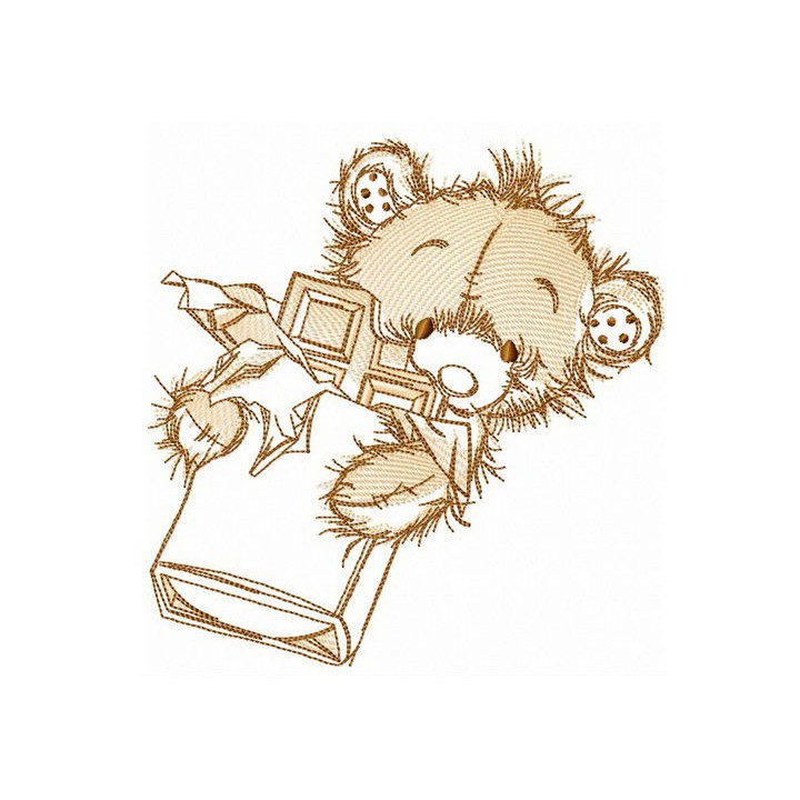 Huge chocolate bar for bear embroidery design - Embroidery Design