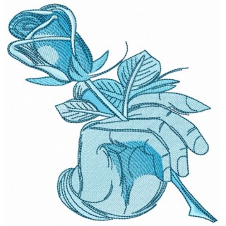 Rose in hand embroidery design - Embroidery Design
