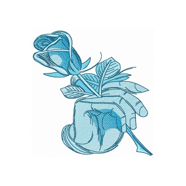 Rose in hand embroidery design - Embroidery Design