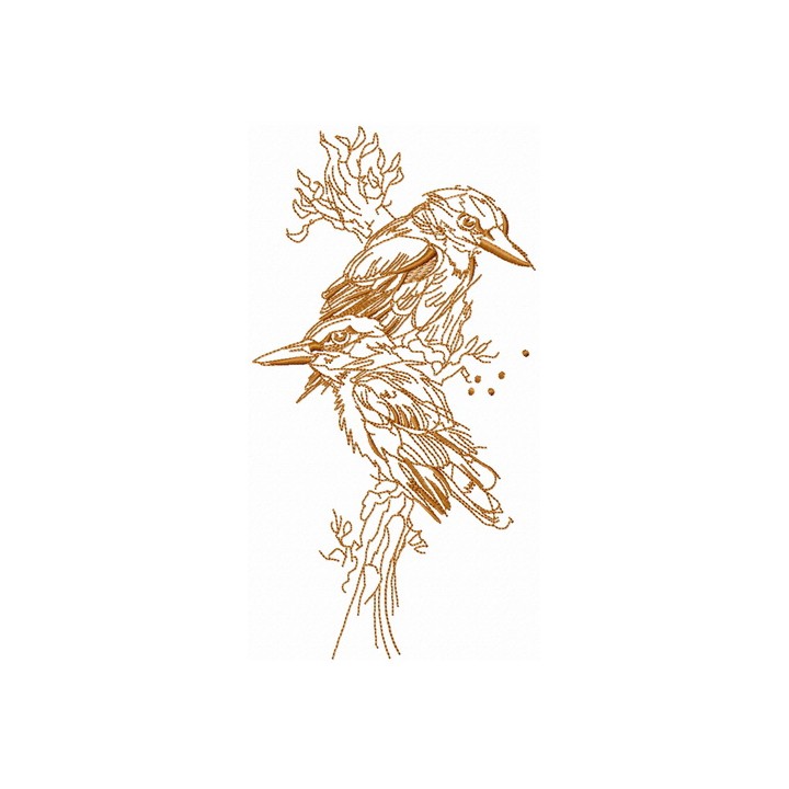 Kingfishers sketch embroidery design - Embroidery Design